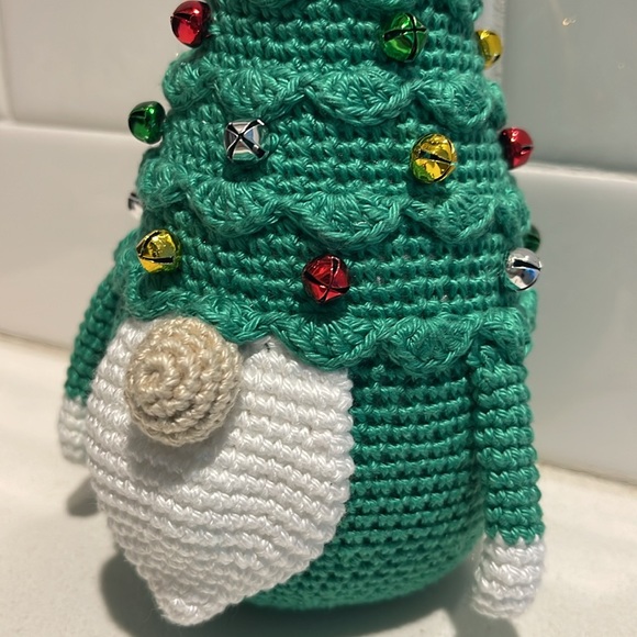 Handcrafted Christmas Tree Gnome Crochet Jingle Bell Ornaments Holiday Decor - Picture 7 of 14